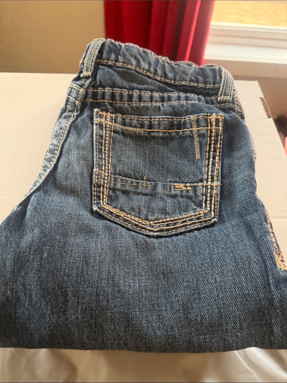 Ariat Kids Dark Blue Denim Jeans with Contrast Stitching